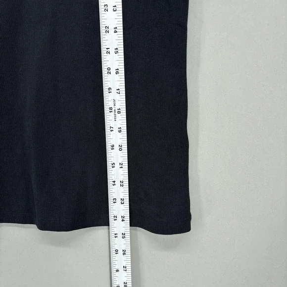 Veronica Beard Jeans Top XL Black Puff Sleeve Smocked Ruffle Cuff Ribbed Shirt